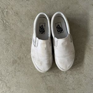 Slid on white vans